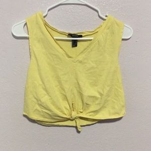 Yellow v- neck crop top